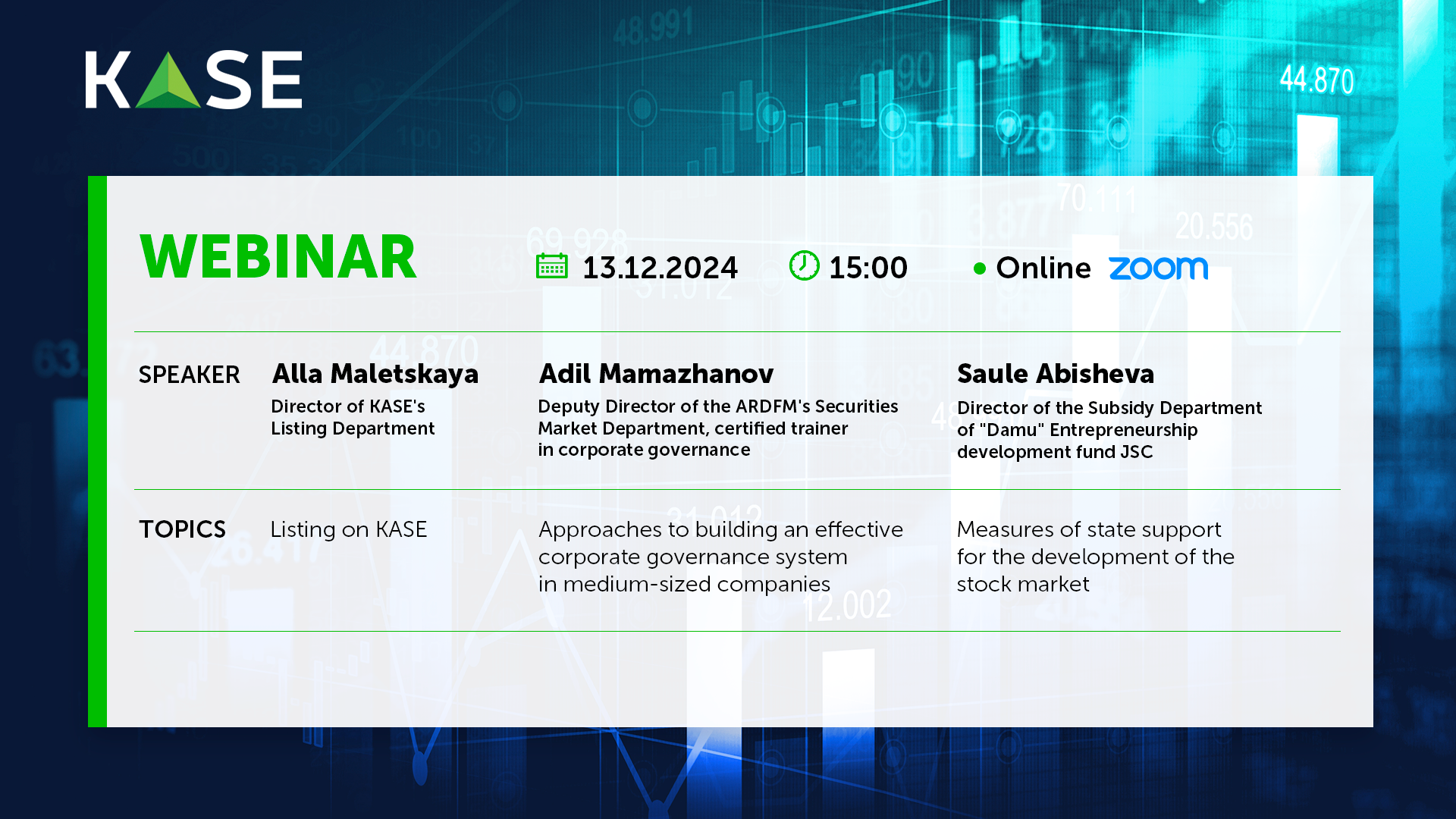 Webinar on KASE